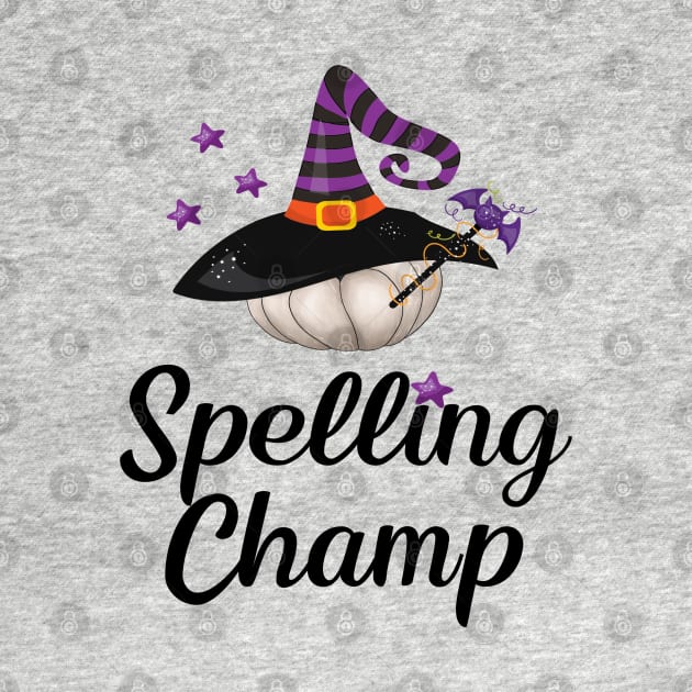 Halloween Witch Tshirt Funny Spelling Champ Costume by InnerMagic